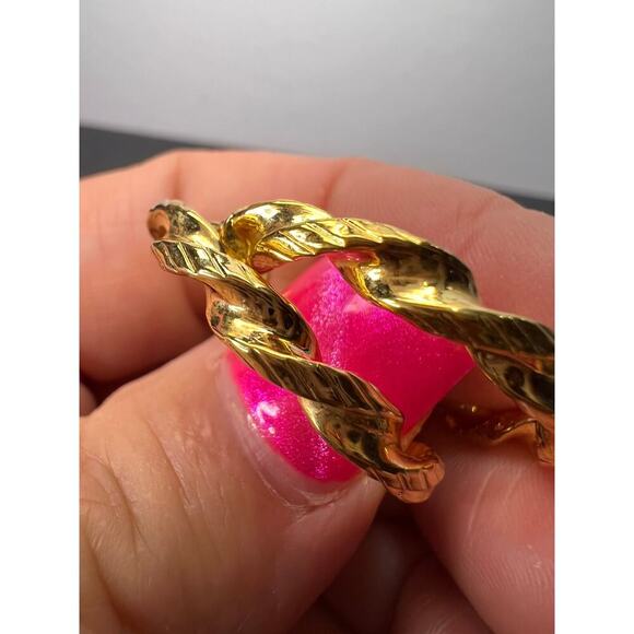 18k gold vermeil over sterling silver twisted hoop earrings - Picture 8 of 11